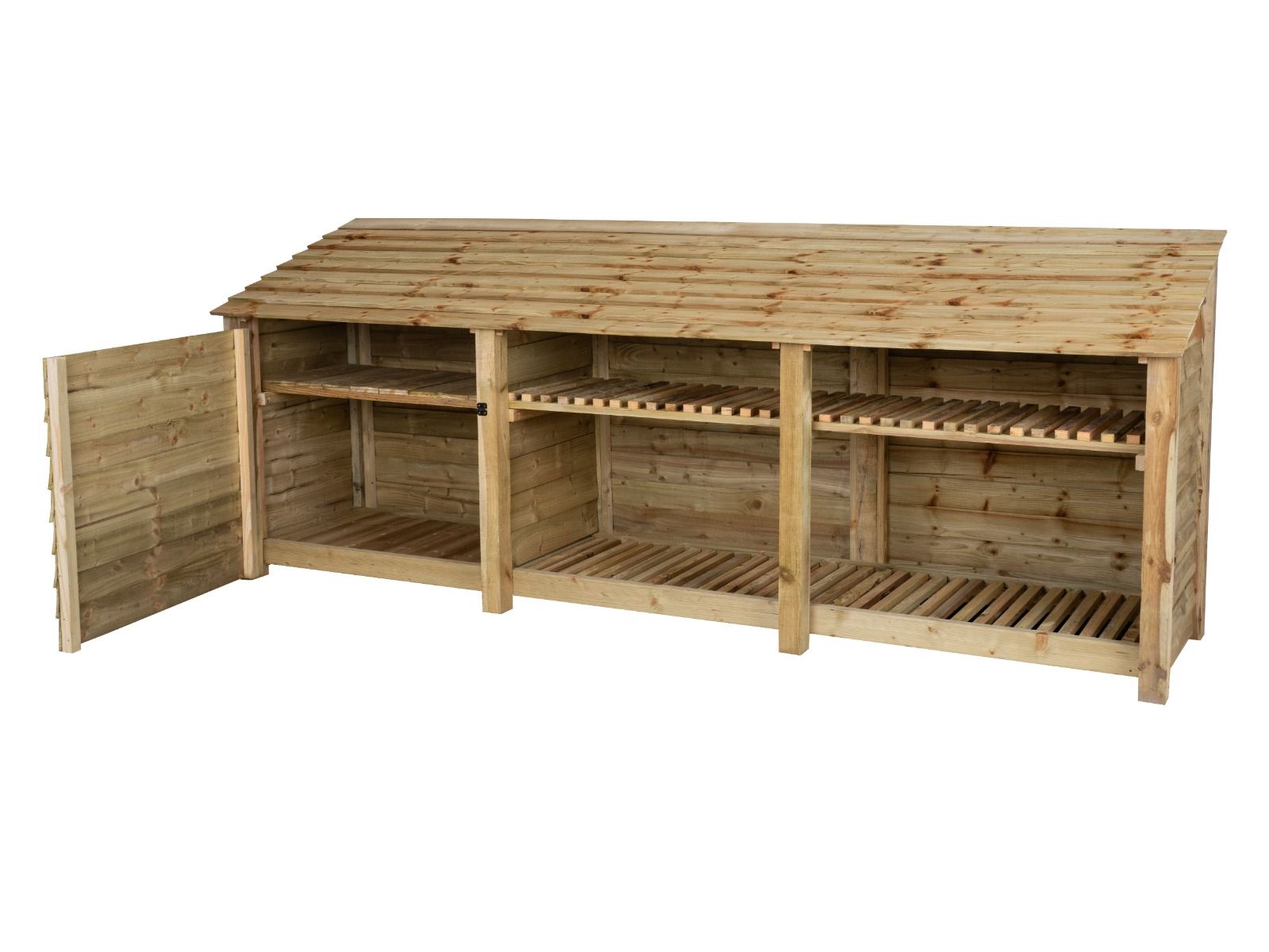 Wooden Garden Tool Storage with Shelf W-335cm, H-126cm or 180cm, D-88cm