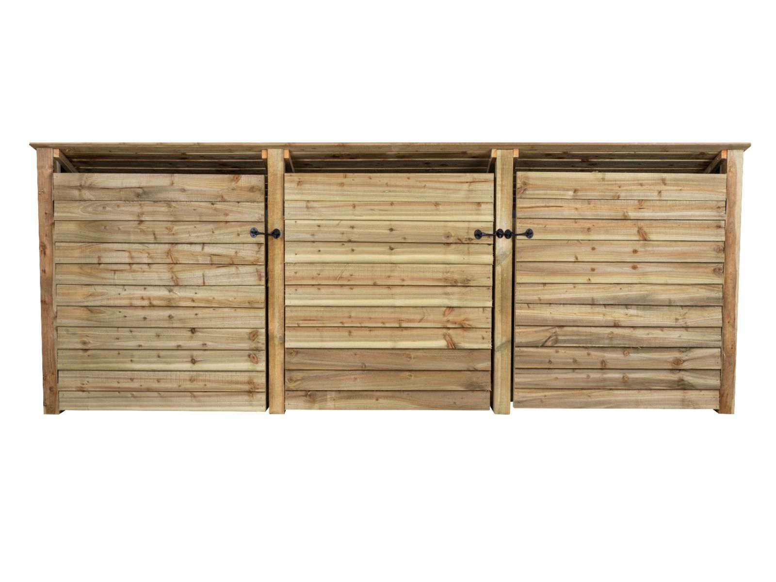 Wooden Log Store (Roof Sloping Back) with Doors W-335cm, H-126cm or 180cm, D-88cm