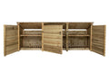 Wooden Log Store (Roof Sloping Back) with Doors and Shelf W-335cm, H-126cm or 180cm, D-88cm