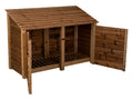 Wooden Log Store with Doors W-187cm, H-126cm or 180cm, D-88cm - Brown Finish