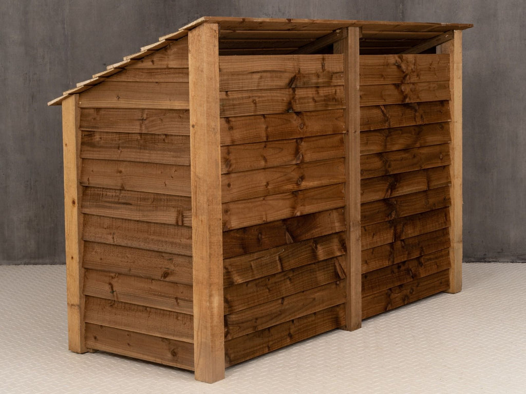 Wooden Log Store W-187cm, H-126cm or 180cm, D-88cm - Brown Finish