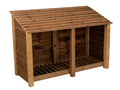 Wooden Log Store W-187cm, H-126cm or 180cm, D-88cm - Brown Finish