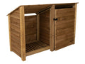 Wooden Garden Tool Storage (Roof Sloping Back) W-187cm, H-126cm or 180cm, D-88cm - Brown Finish