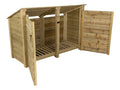 Wooden Log Store (Roof Sloping Back) with Doors W-187cm, H-126cm or 180cm, D-88cm