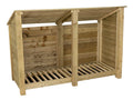 Wooden Log Store (Roof Sloping Back) W-187cm, H-126cm or 180cm, D-88cm