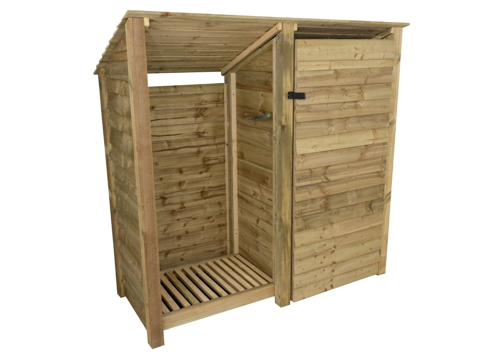 Wooden Garden Tool Storage (Roof Sloping Back) W-187cm, H-126cm or 180cm, D-88cm