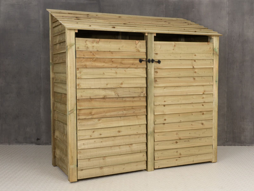 Wooden Log Store with Doors and Shelf W-187cm, H-126cm or 180cm, D-88cm
