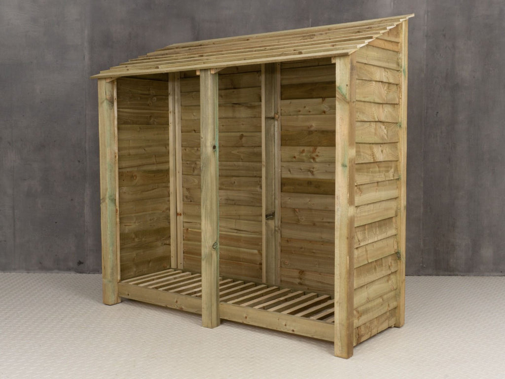 Wooden Log Store W-187cm, H-126cm or 180cm, D-88cm
