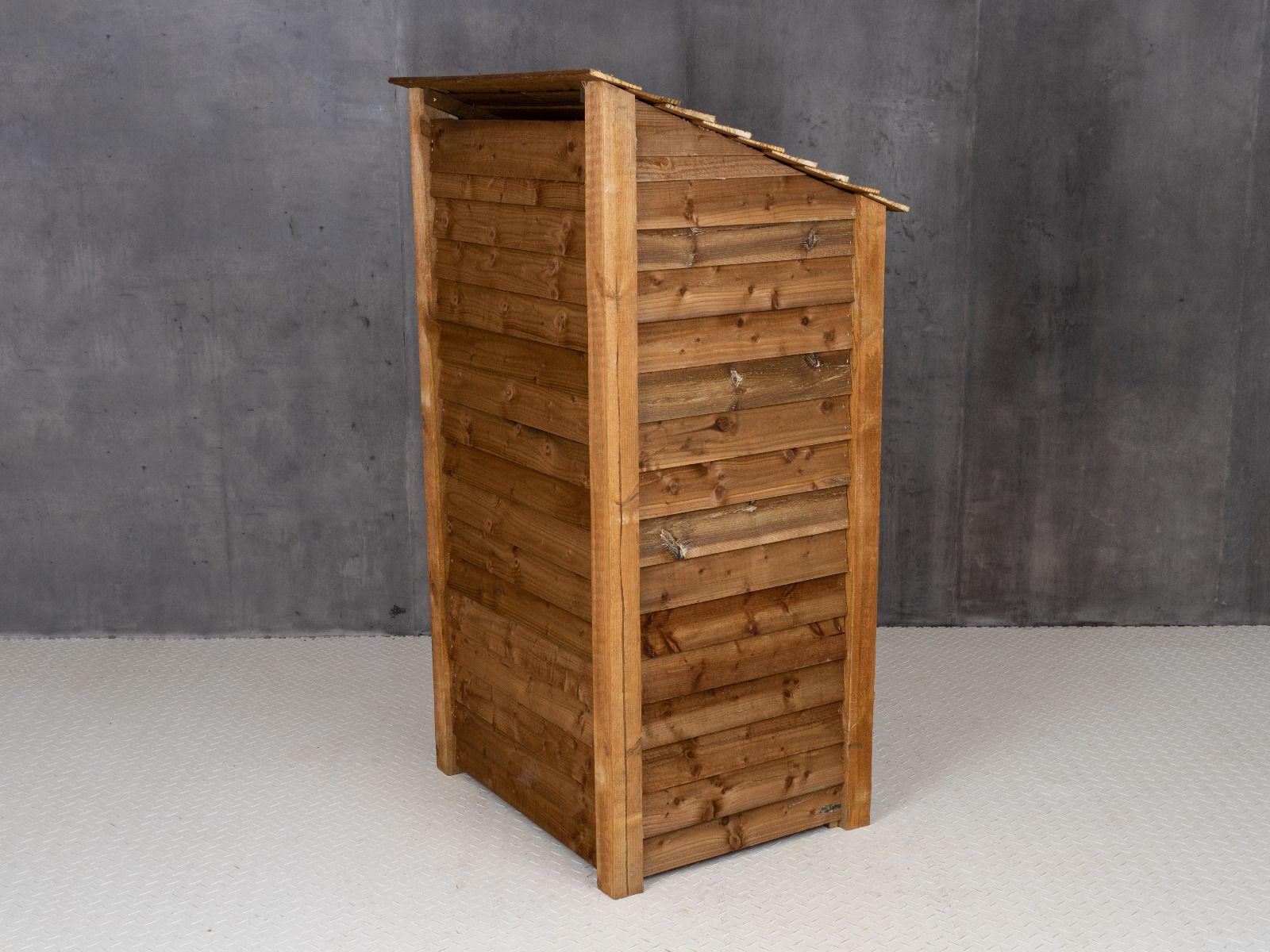 Wooden Log Store with Door W-99cm, H-126cm Or 180cm, D-88cm - Brown Finish
