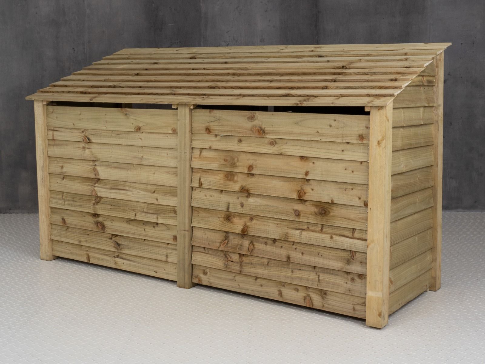 Wooden Log Store (Roof Sloping Back) W-227cm, H-126cm or 180cm, D-88cm