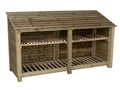 Wooden Log Store with Shelf W-227cm, H-126cm or 180cm, D-88cm