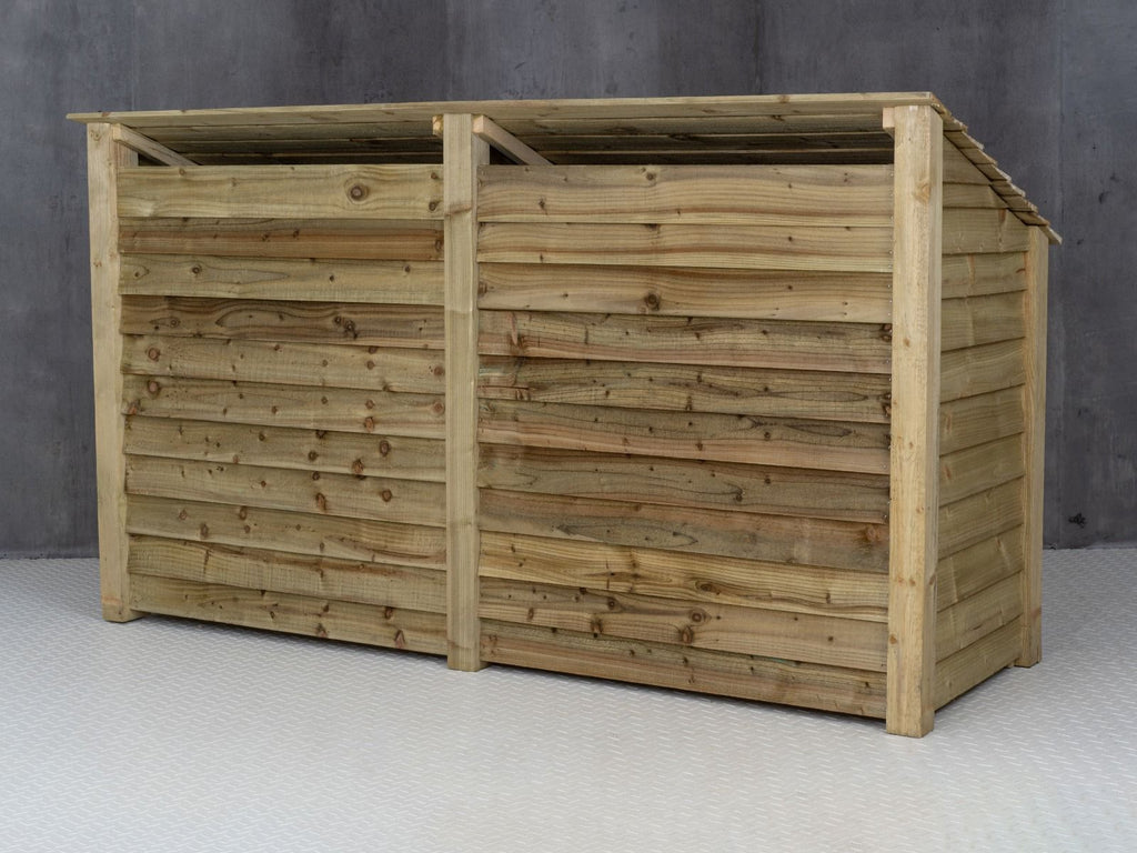 Wooden Log Store with Doors and Shelf W-227cm, H-126cm or 180cm, D-88cm