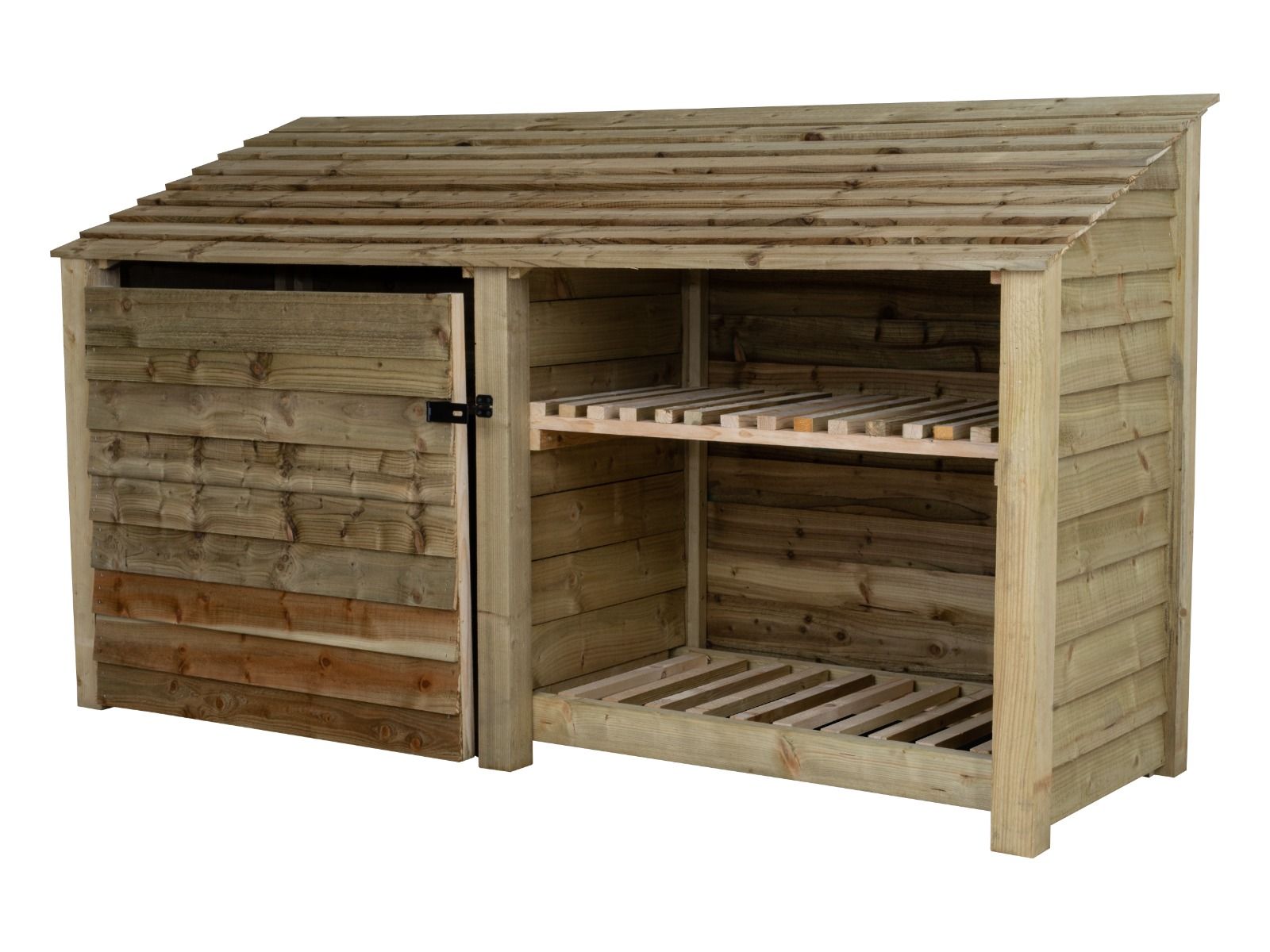 Wooden Garden Tool Storage with Shelf W-227cm, H-126cm or 180cm, D-88cm