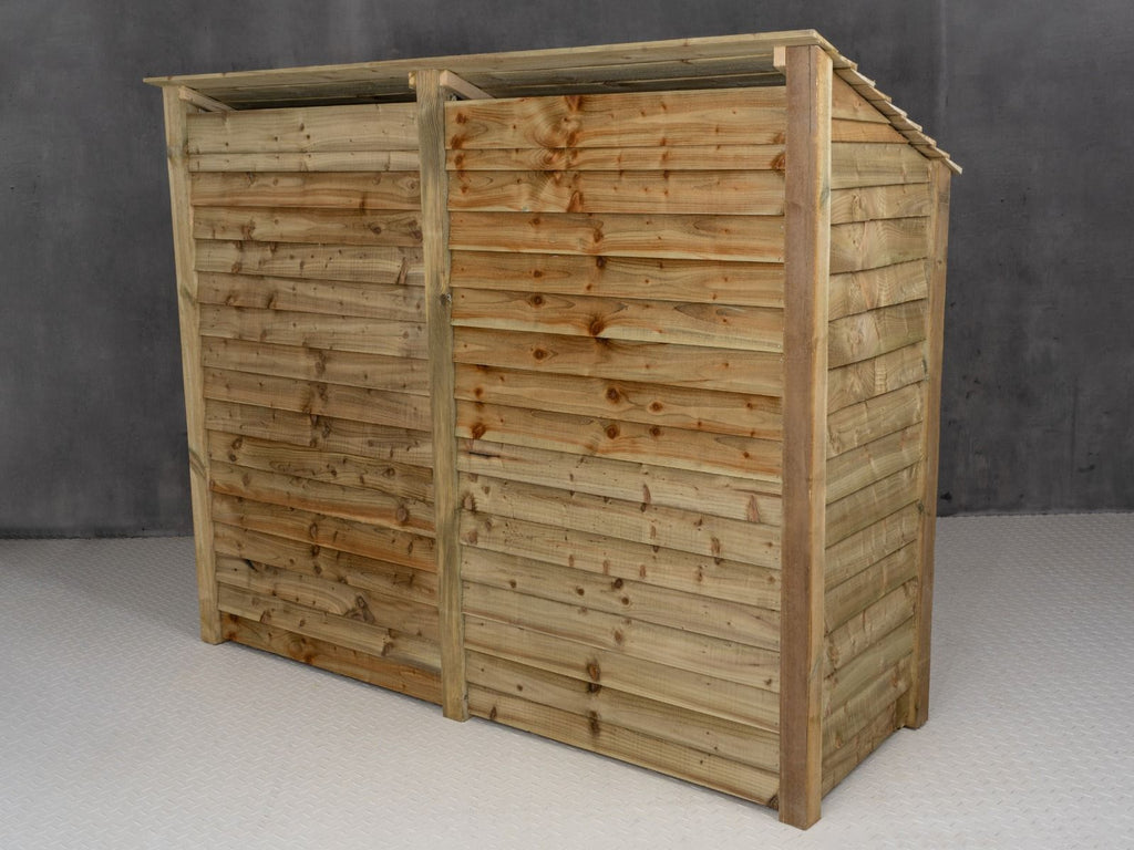 Wooden Log Store with Doors W-227cm, H-126cm or 180cm, D-88cm