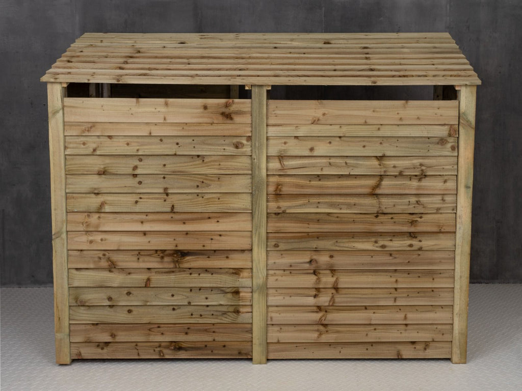 Wooden Garden Tool Storage (Roof Sloping Back) W-227cm, H-126cm or 180cm, D-88cm