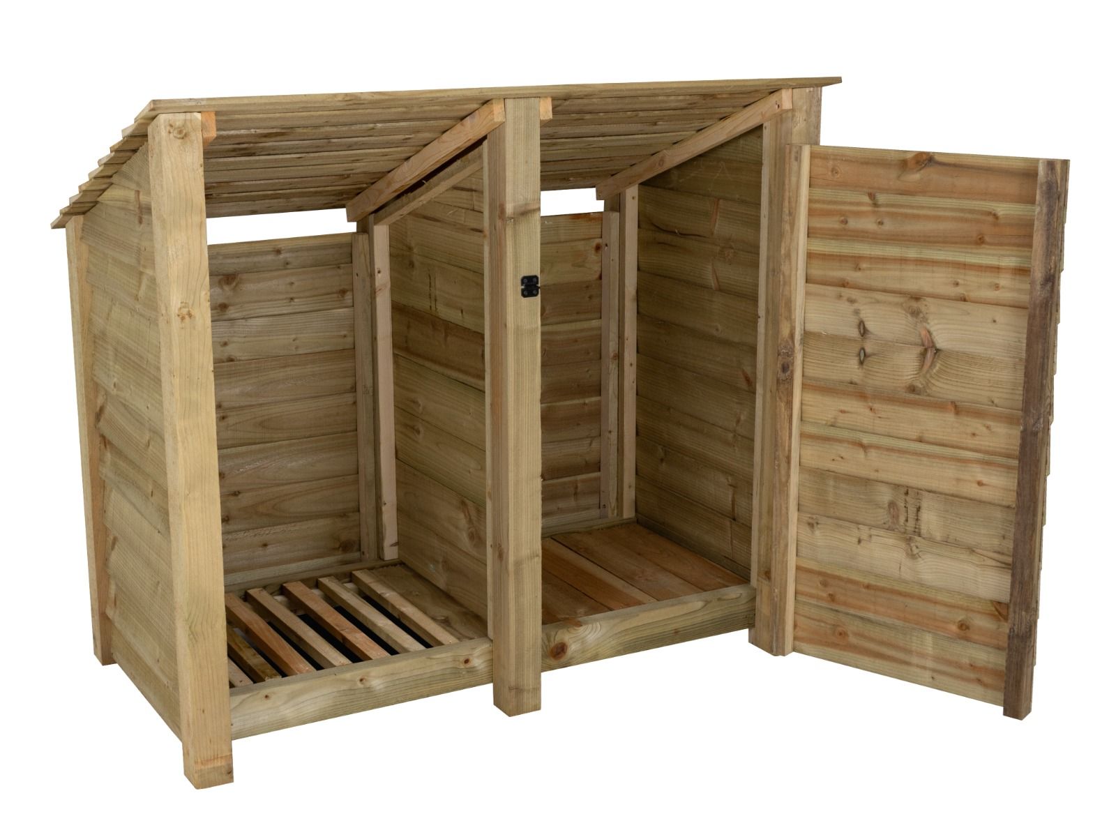 Wooden Garden Tool Storage (Roof Sloping Back) W-146cm, H-126cm or 180cm, D-88cm