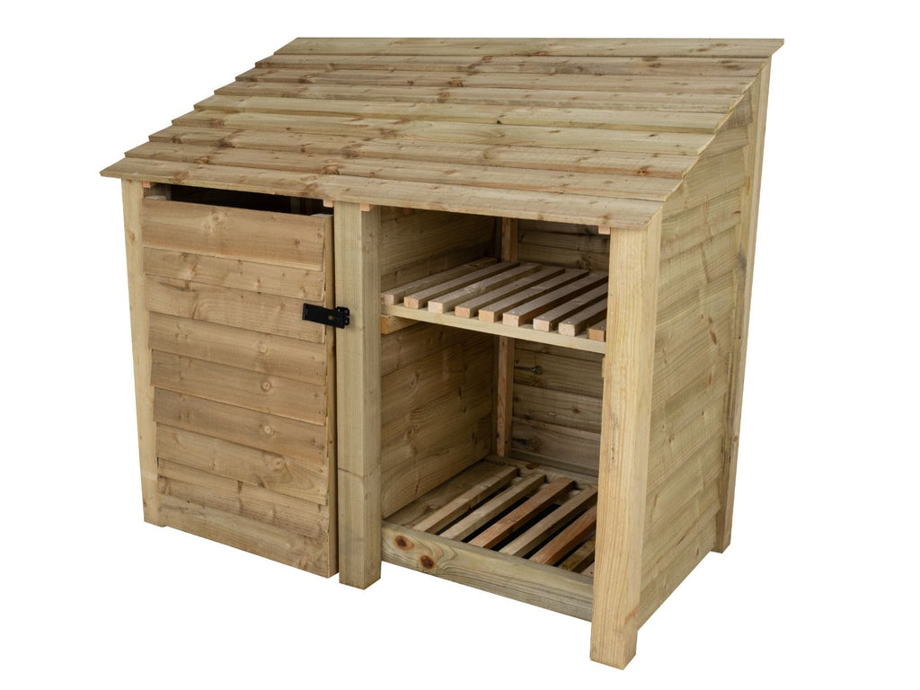 Wooden Garden Tool Storage with Shelf W-146cm, H-126cm or 180cm, D-88cm