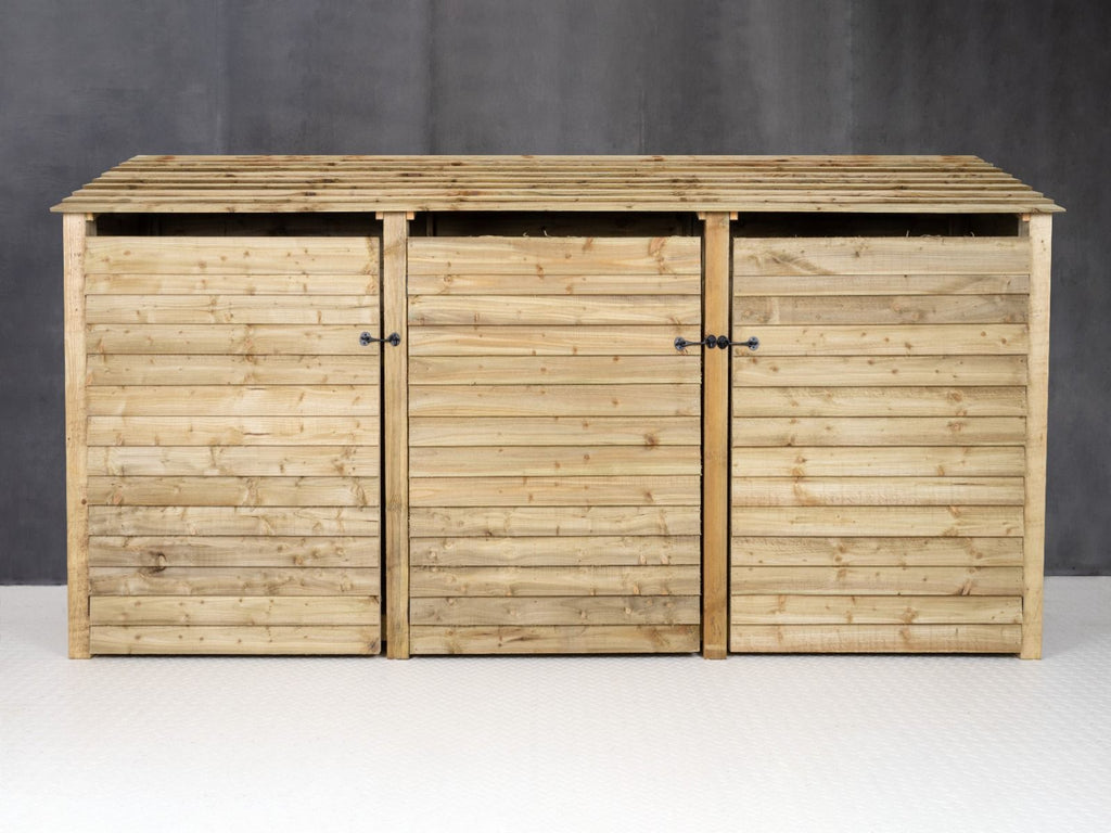 Wooden Log Store with Doors W-335cm, H-126cm or 180cm, D-88cm