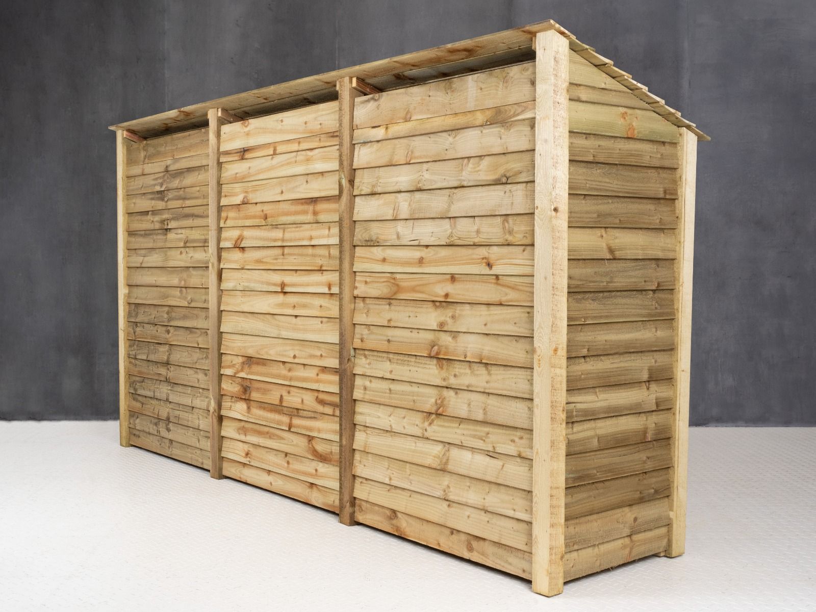 Wooden Log Store W-335cm, H-126cm or 180cm, D-88cm