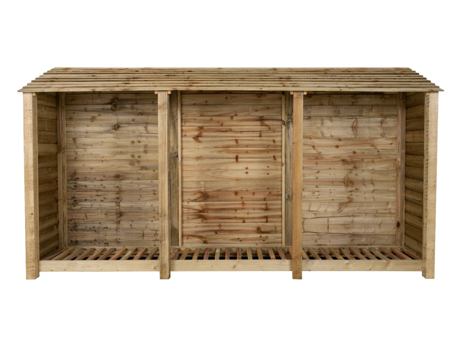 Wooden Log Store W-335cm, H-126cm or 180cm, D-88cm