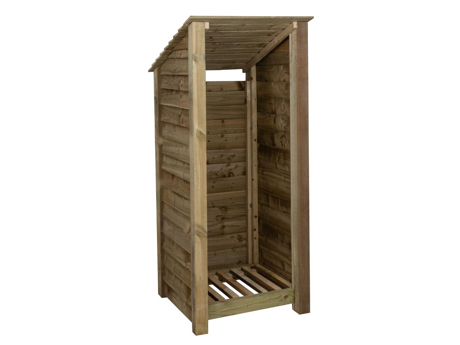 Wooden Log Store (Roof Sloping Back) W-79cm, H-126cm or 180cm, D-88cm