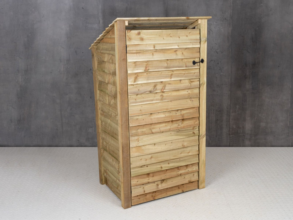 Wooden Log Store with Door (Roof Sloping Back) W-99cm, H-126cm Or 180cm, D-88cm