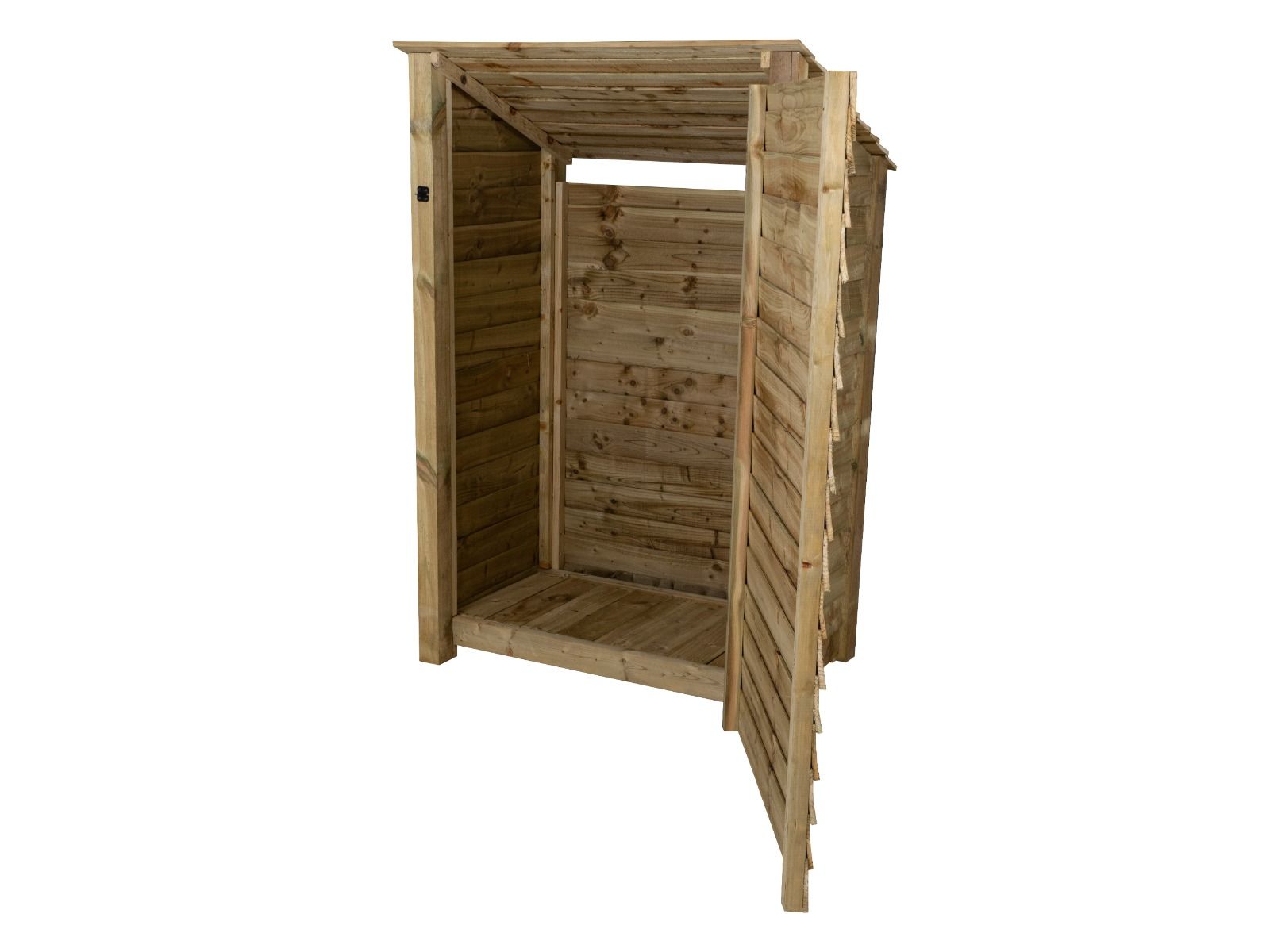 Wooden Garden Tool Storage (Roof Sloping Back) W-119cm, H-126cm or 180cm, D-88cm
