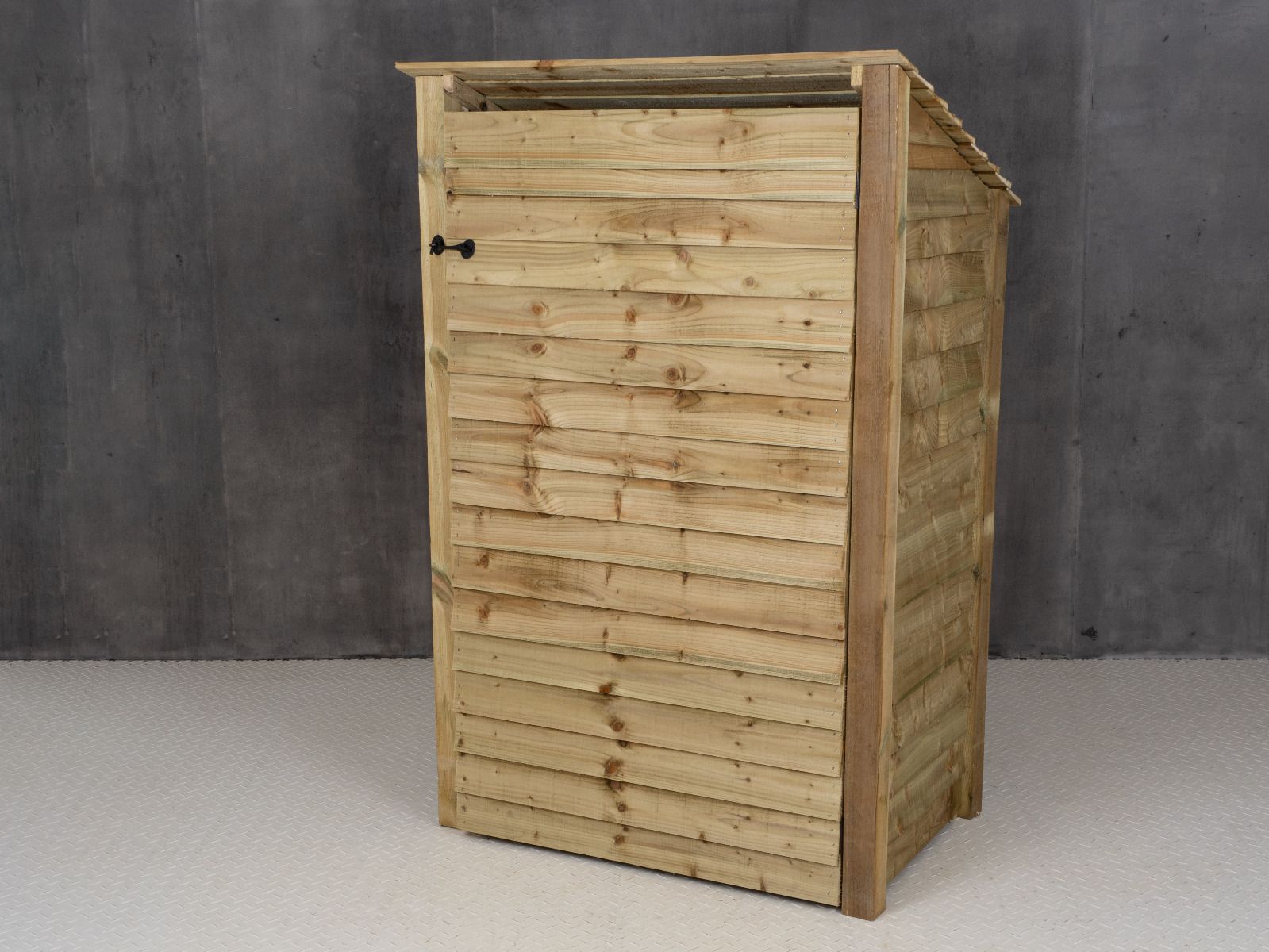 Wooden Log Store (Roof Sloping Back) with Door W-119cm, H-126cm Or 180cm, D-88cm