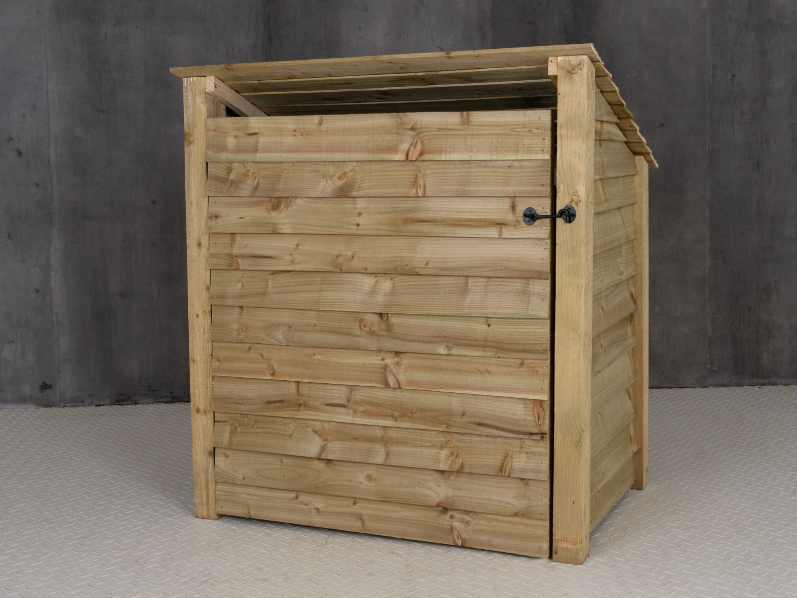 Wooden Log Store (Roof Sloping Back) with Door W-119cm, H-126cm Or 180cm, D-88cm