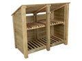 Wooden Log Store (Roof Sloping Back) with Shelf W-146cm, H-126cm or 180cm, D-88cm