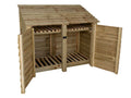 Wooden Log Store with Door and Shelf W-146cm, H-126cm or 180cm, D-88cm