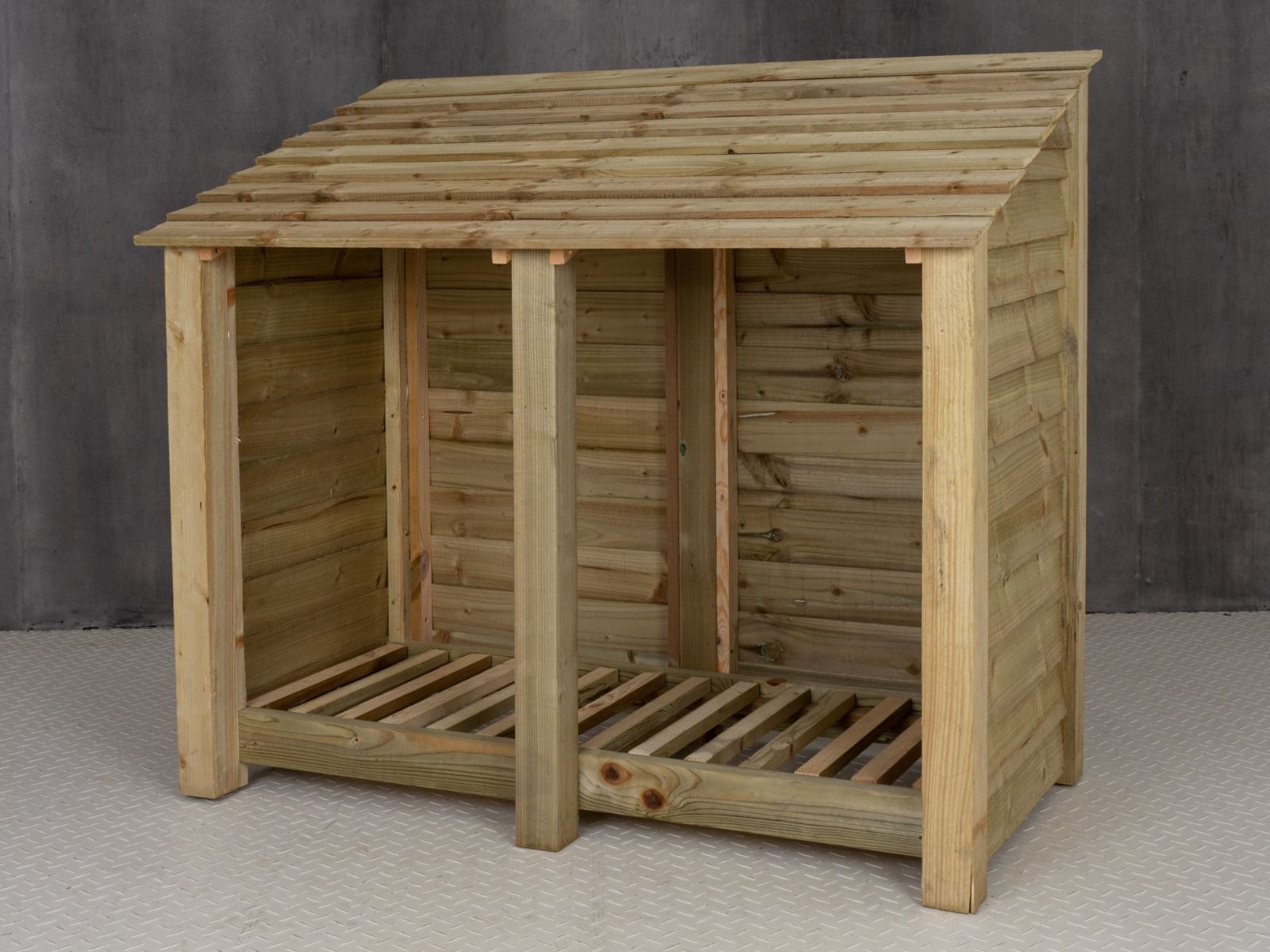 Wooden Log Store W-146cm, H-126cm or 180cm, D-88cm