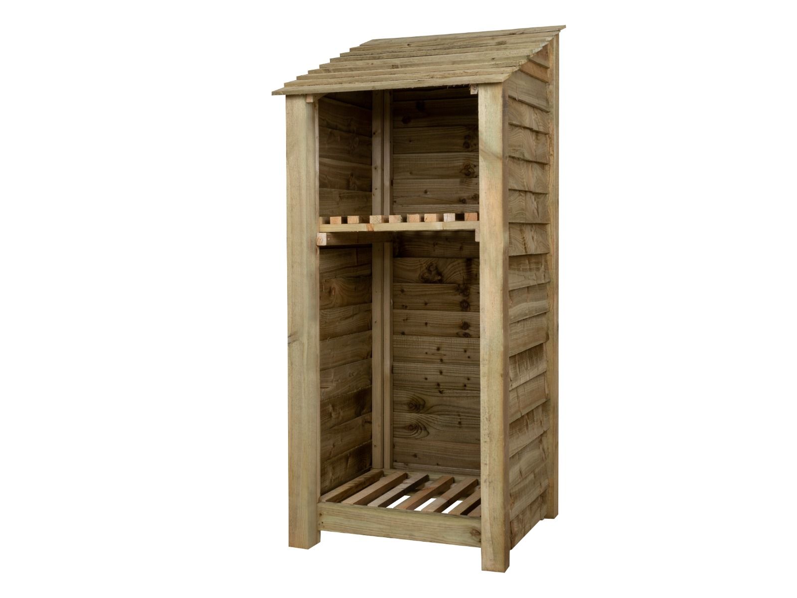 Wooden Log Store with Shelf W-79cm, H-126cm or 180cm, D-88cm
