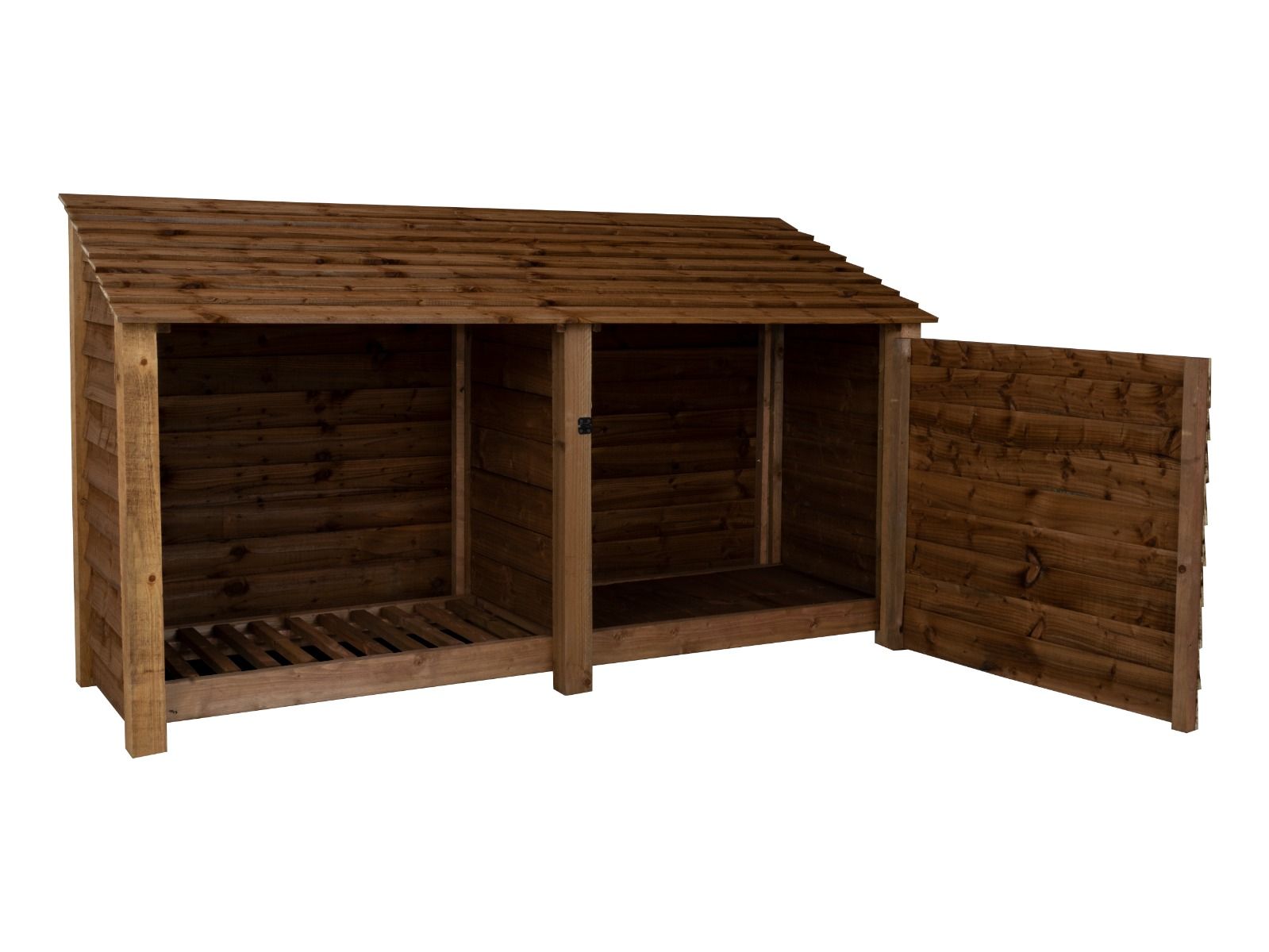 Wooden Garden Tool Storage W-227cm, H-126cm or 180cm, D-88cm - Brown Finish