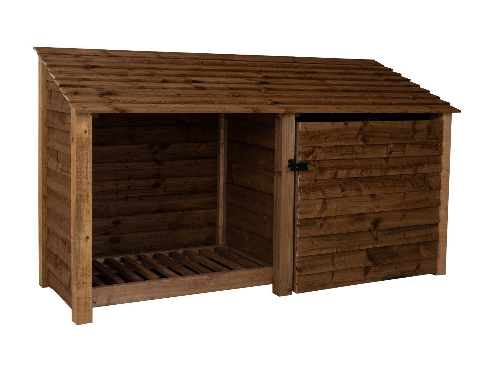 Wooden Garden Tool Storage W-227cm, H-126cm or 180cm, D-88cm - Brown Finish