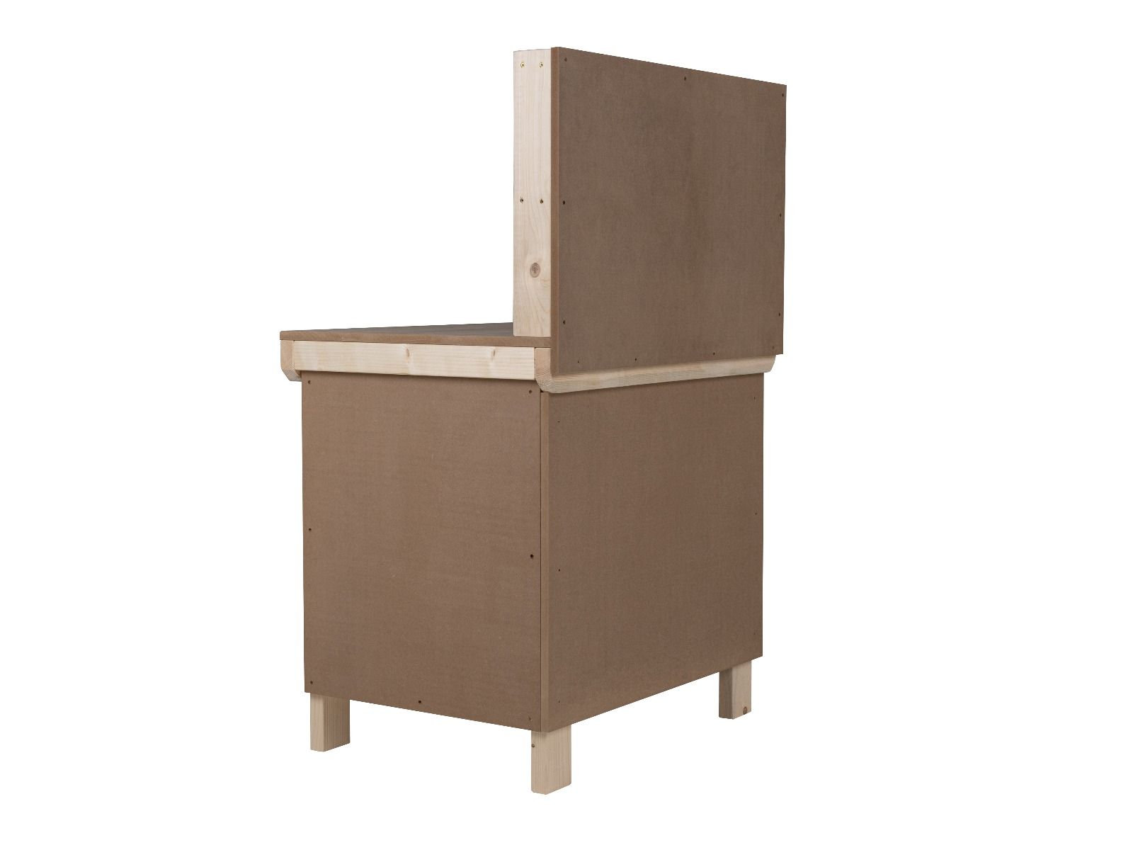 Wooden MDF Top Workbench With Lockable Cupboard (V.9) with back panel and double shelf