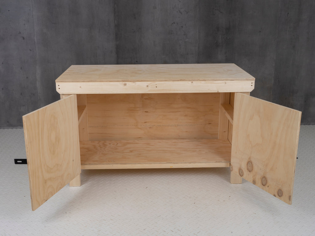 Wooden Plywood Top Workbench With Lockable Cupboard (V.9)
