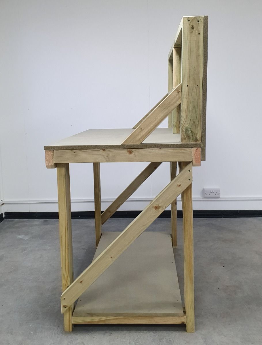 Wooden workbench 18mm uniMDF Moisture resistant top with back panel